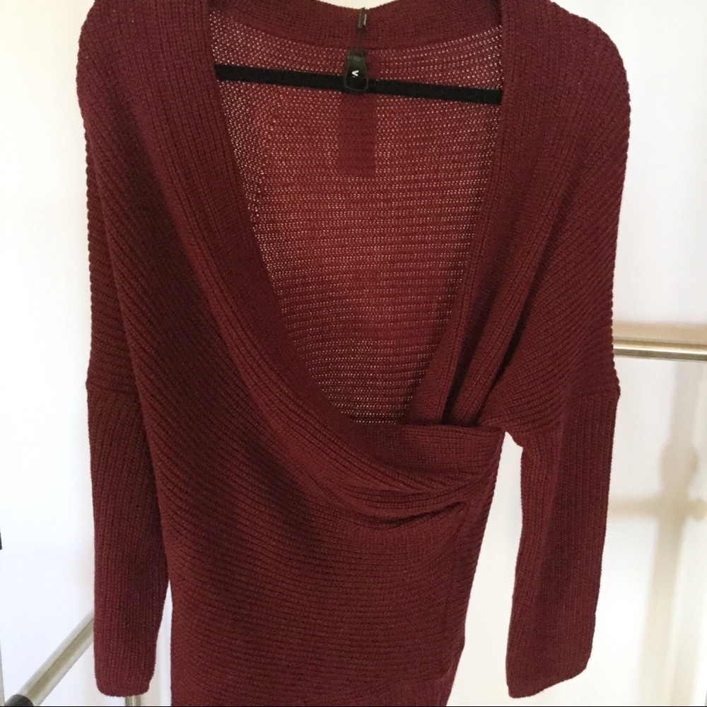 1 DAY SALE‼️5 ⭐️Maroon Wrap Sweater - Picture 6 of 7